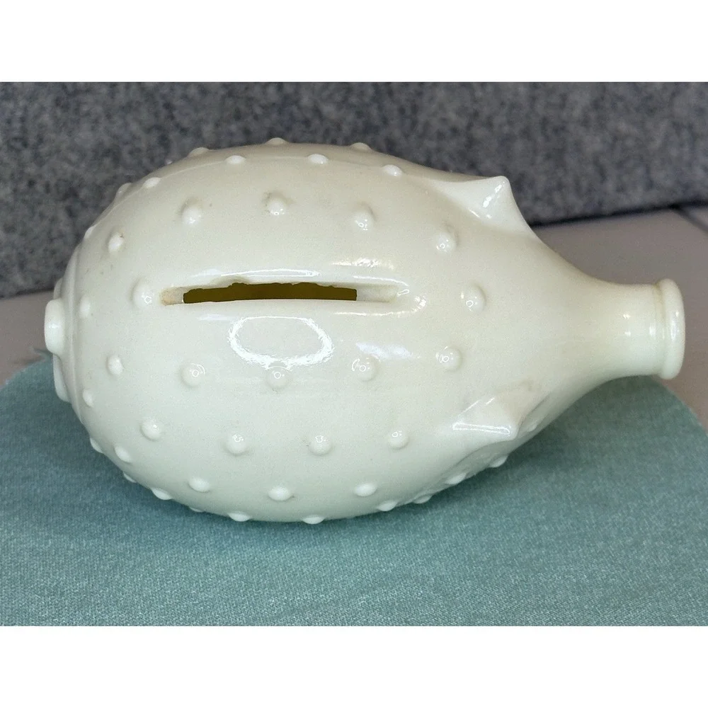 VINTAGE Milk glass piggy bank Hobnail JACOB BANG Homegaard - Denmark